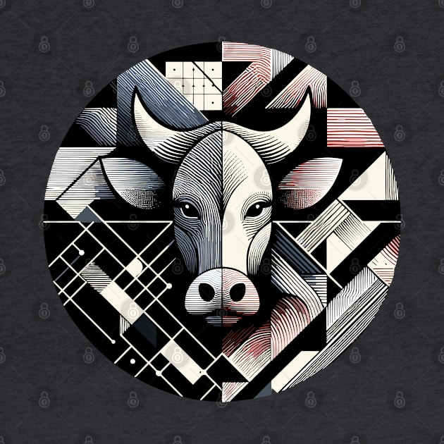 Abstract Animal Cow 1 by sapphire seaside studio